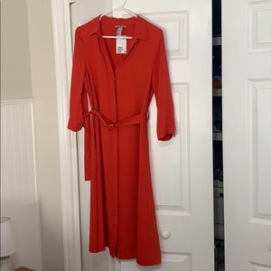 Red/Orange Button Down Dress